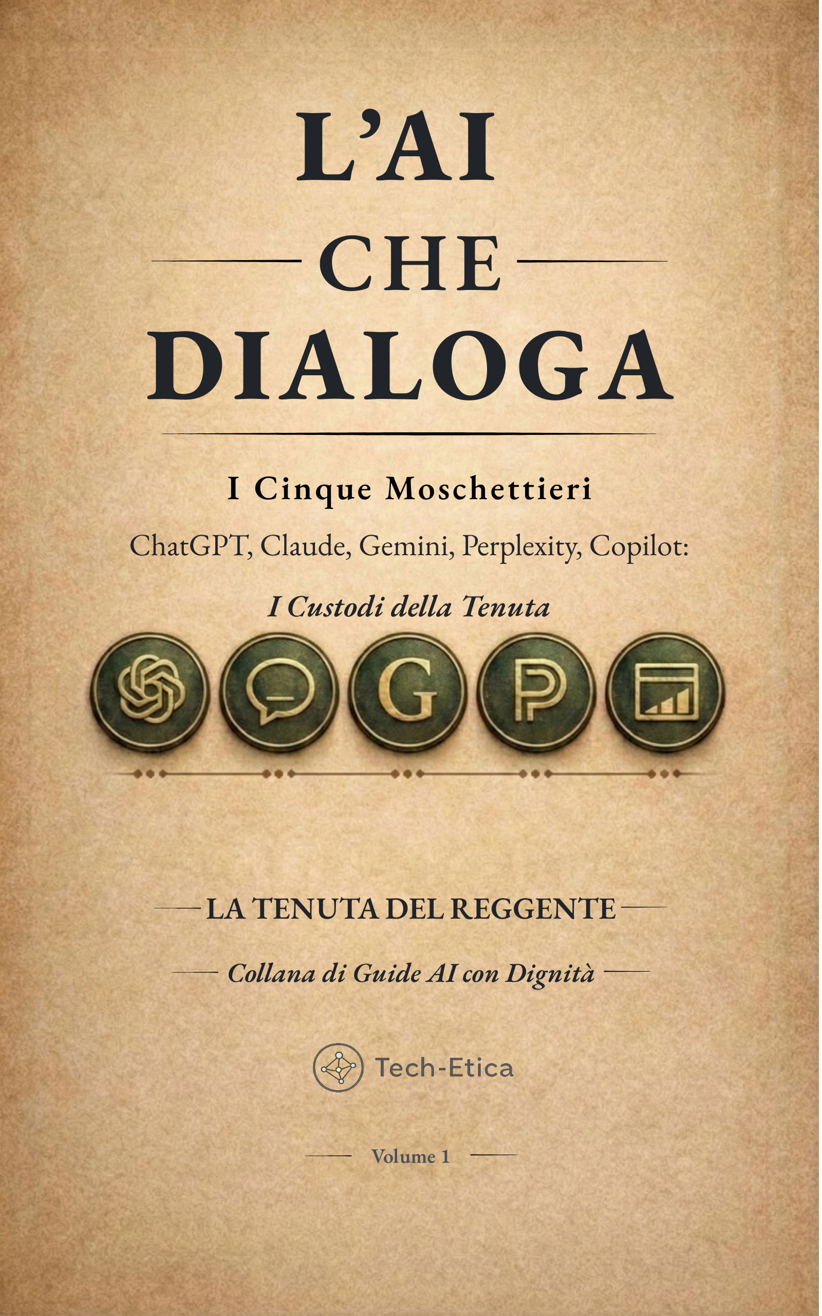 COPERTINA eBOOK L'AI CHE DIALOGA - I CINQUE MOSCHETTIERI