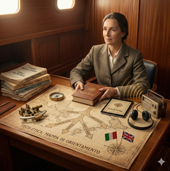 Persone che riflettono sul cambiamento tecnologico e sull’uso consapevole dell’intelligenza artificiale